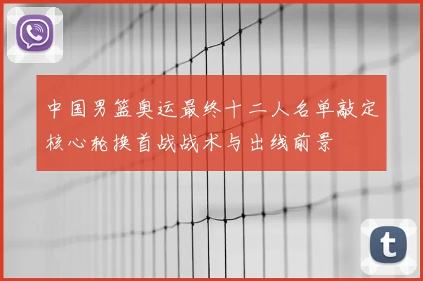 中国男篮奥运最终十二人名单敲定核心轮换首战战术与出线前景